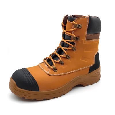 Botas resistentes al deslizamiento del aceite y del agua botas industriales de cuero de construcción botas con cremallera