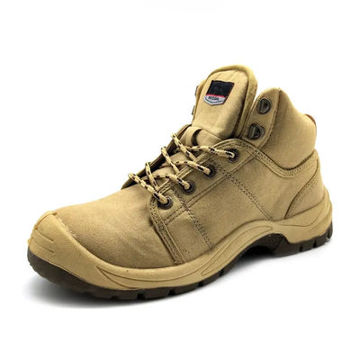 comprar Zapatos de seguridad eléctricos de suela de PU de lona amarilla de acero Zapatos de pie industriales online manufacture