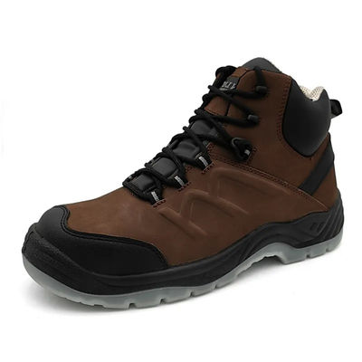 comprar Botas de trabajo de pie de acero de uso pesado Botas industriales de cuero de PU marrón online manufacture