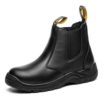 comprar Botas de trabajo de pie de acero genuino resistentes al deslizamiento Botas de cuero liso S3 online manufacture