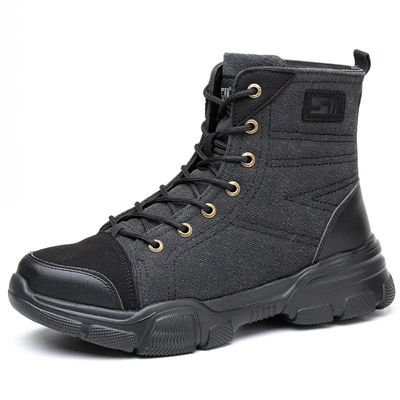 comprar Botas de trabajo de seguridad ligeras marrones, transpirables, zapatos de pie de acero ancho, flexibles online manufacture