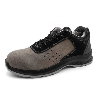 comprar Zapatos de cuero de camiseta de corte bajo Zapatos impermeables de pie de acero gris S3 online manufacture