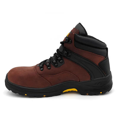 comprar Calzado de cuero de caballo loco marrón Botas de seguridad de protección industrial S3 online manufacture