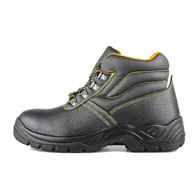 comprar Zapatos de trabajo de pie de acero de cuero genuino de acero ligero zapatos de seguridad de placas de acero negro online manufacture