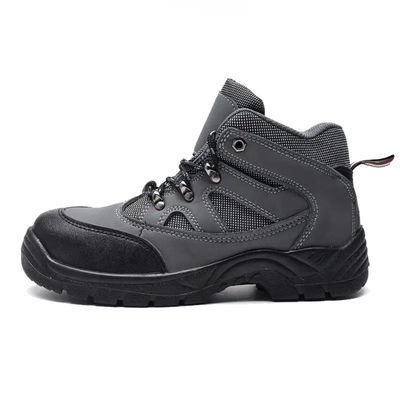 comprar Zapatos grises de cuero genuino S1 / S3 Zapatos de seguridad con dedos de acero y placa de acero online manufacture