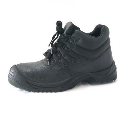 comprar Zapatos negros de cuero genuino de acero de malla de punta superior zapatos de trabajo para hombres online manufacture