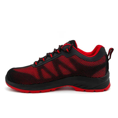 comprar Botas de trabajo de malla transpirable S3 resistente al deslizamiento Calzado de pie de acero negro rojo online manufacture