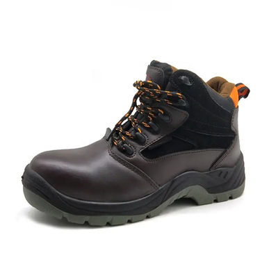 comprar Botas de seguridad de pie de acero para hombres Antiestáticas Impermeables de cuero Botas de trabajo negras online manufacture