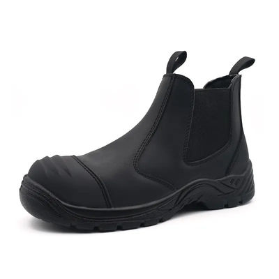 comprar Botas de trabajo negras de Chelsea, hombres, botas de ingeniero, botas de pie de acero, botas de cuero de caballo loco online manufacture