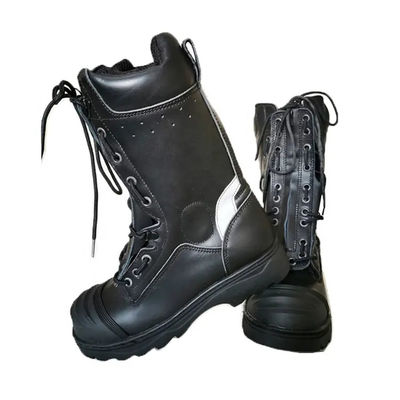 comprar Botas de seguridad duraderas para bomberos Botas negras para bomberos de acero para combatir incendios online manufacture