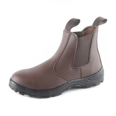 comprar Zapatos de seguridad Chelsea de cuero liso S3 impermeable resistido al deslizamiento Botas de pie de acero online manufacture