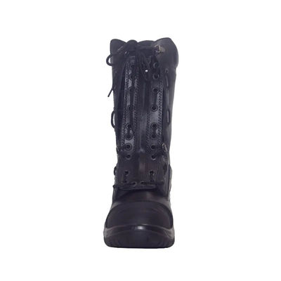 comprar Botas de cuero negro para bomberos, aislamiento térmico, botas de bomberos, dedo de acero, rayas reflectantes. online manufacture