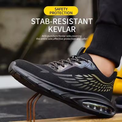 comprar Trabajo industrial Calzado de seguridad Flyknit con suela de aire acolchada y suela media de kevlar online manufacture