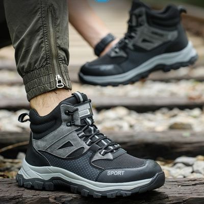 comprar Botas de trabajo de seguridad de punto de piel de cerdo de fibra microfibra de vuelo Botas de trabajo de suela media de Kevlar y suela de caucho online manufacture