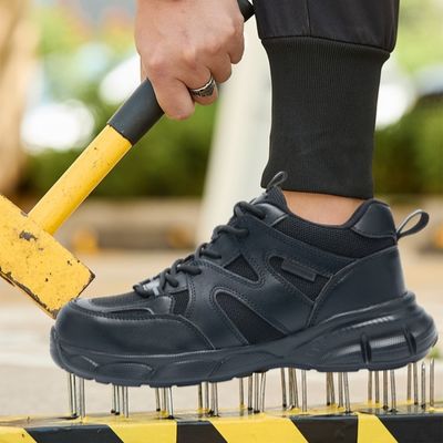 comprar Seguridad industrial zapatos de trabajo de tejido y microfibra con dedos de acero para trabajadores unisex online manufacture