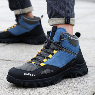 comprar Solules medias de Kevlar Unisex Suede Microfibra de tela de alambre Botas de seguridad de caucho Zapatos de seguridad de caucho Zapatos de trabajo online manufacture