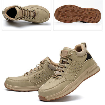 comprar Botas de trabajo para oficiales de seguridad de fibra microfibra para hombres Botas de trabajo de goma anti-aplastamiento online manufacture