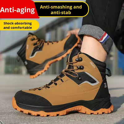 comprar Botas de trabajo de seguridad OEM marrones / verdes / negras de cuero de microfibra con puntera de acero, entresuela de Kevlar y suela de goma online manufacture