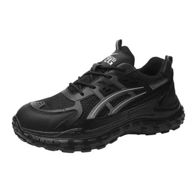 comprar Zapatos de trabajo con puntera de acero anti-aplastamiento, entresuela de Kevlar y parte superior de punto volador de PU transpirable online manufacture