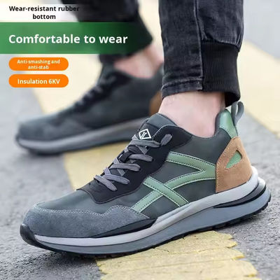comprar Zapatos de seguridad con suela de goma, construcción de microfibra de gamuza, puntera de acero estándar y entresuela de Kevlar online manufacture