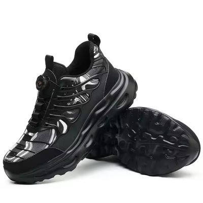 comprar Black BOA Rotating Button Work Shoes Flying Knit TPU Safety Shoes Kevlar Anti-stab EVA Sole Work Shoes online manufacture