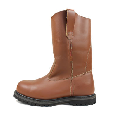 comprar Botas de trabajo de cuero de vaca Unisex, zapatos de seguridad para construcción, entresuela de Kevlar, zapatos de trabajo con suela de PU, botas de seguridad altas para hombres online manufacture