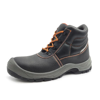 Botas de seguridad industrial anti-impacto S1P / S3 Botas de trabajo de cuero negro