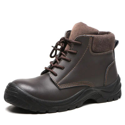 Antiperforación zapatos de seguridad industrial impermeable moda marrón botas unisex