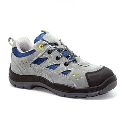 Zapatos de seguridad de fábrica transpirables, de peso ligero, zapatos de piel de vaca, suede, resistentes al deslizamiento.