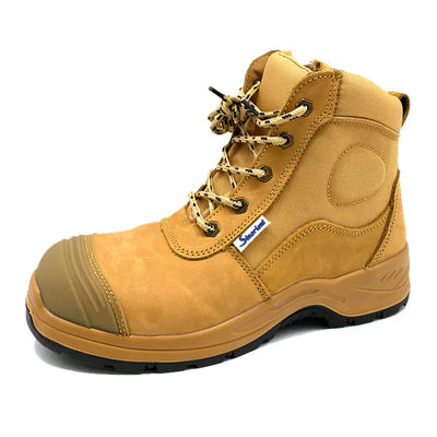Botas de trabajo de seguridad amarillas botas industriales de cuero de nubuck botas con dedo de acero