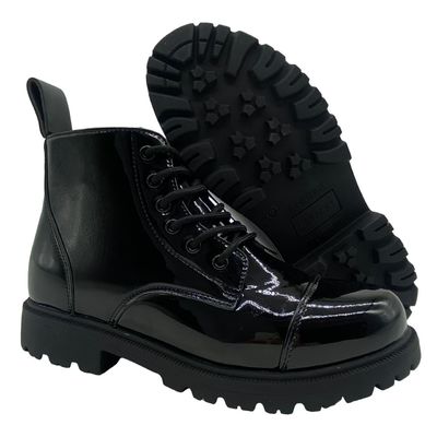 Botas de motocicleta de cuero personalizadas Botas redondas para hombres