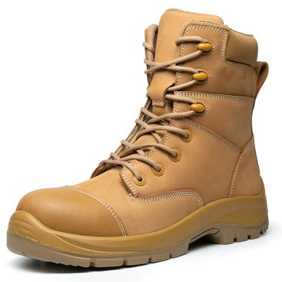 Botas de estilo amarillo Martin resistentes al deslizamiento / resistentes al desgaste Botas de trabajo de piel de vaca