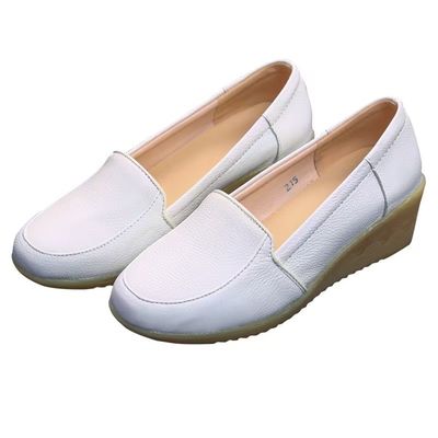 Plus Size Blanco Wedge Calzado de Talón Personalizado Cómodo Calzado de Trabajo de Hospital