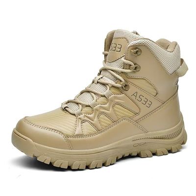 Botas de combate tácticas de gran tamaño Botas de senderismo amarillas para el desierto