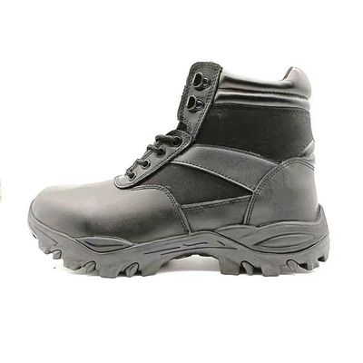 Botas de combate de pulgar redonda negro con protección de pulgar y suela de acero