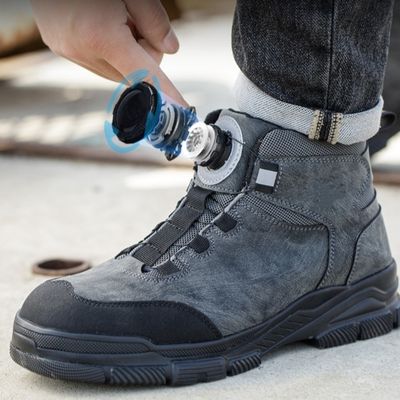 Botas de seguridad de suela media de Kevlar para el trabajo de seguridad en microfibra negra