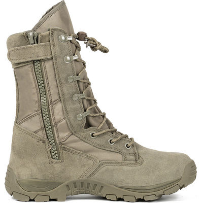 Botas de combate de goma antideslizante Materiales de tela de Oxford para el trabajo de seguridad en verde