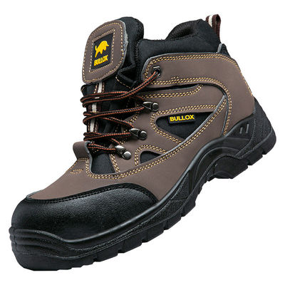 Botas de seguridad de tela de Oxford hombres PU inyección sola placa de acero anti prueba de trabajo para hombres