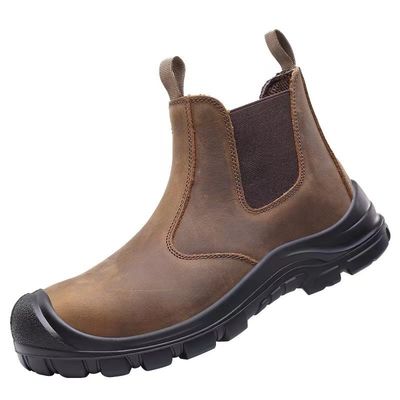 Botas de trabajo de seguridad de mujer de cuero auténtico impermeable Botas de trabajo de Kevlar