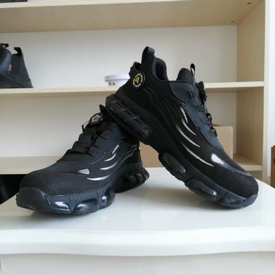 BOA botón giratorio zapatos de trabajo de punto de vuelo zapatos de trabajo cómodos zapatos de seguridad Kevlar suela media de acero dedo suela PU